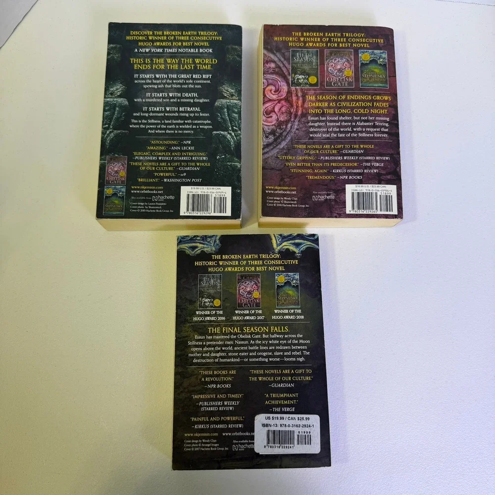 The Broken Earth Trilogy NK Jemisin 3 Book Set Fifth Season Obelisk Gate Stone